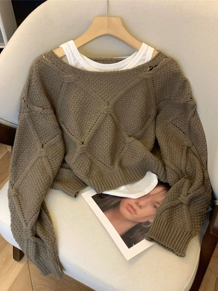2023 American Retro Basic Jumpers Sexy Women Fashion Casual Fake Two Pieces Sweaters Streetwear Chic O-Neck Pullovers Patchwork
2023 American Retro Basic Jumpers Sexy Women Fashion Casual Fake Two Pieces Sweaters Streetwear Chic O-Neck Pullovers Patchwork
