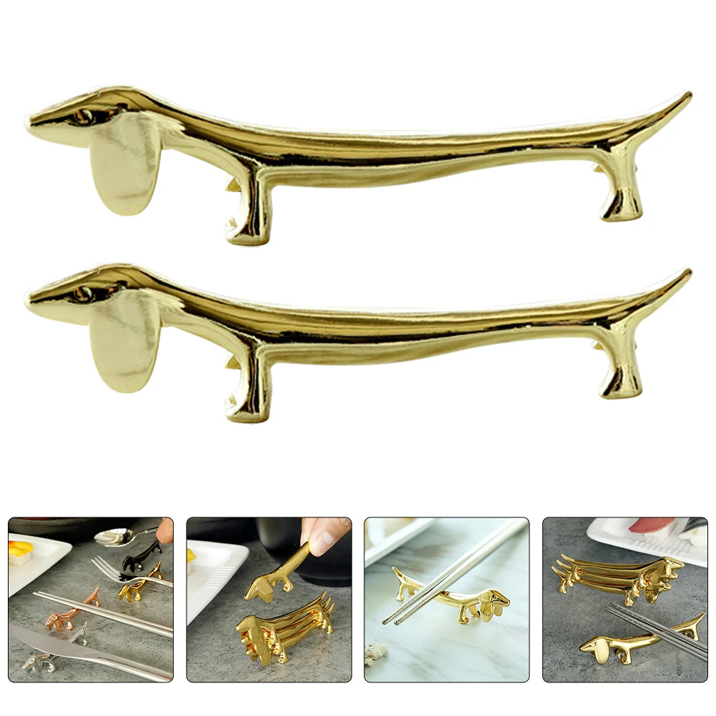 2Pcs Dog Shaped Chopsticks Rest Metal Holder for Fork Spoon Cutlery Table Organizer Decorative Kitchen Supplies 
2Pcs Dog Shaped Chopsticks Rest Metal Holder for Fork Spoon Cutlery Table Organizer Decorative Kitchen Supplies