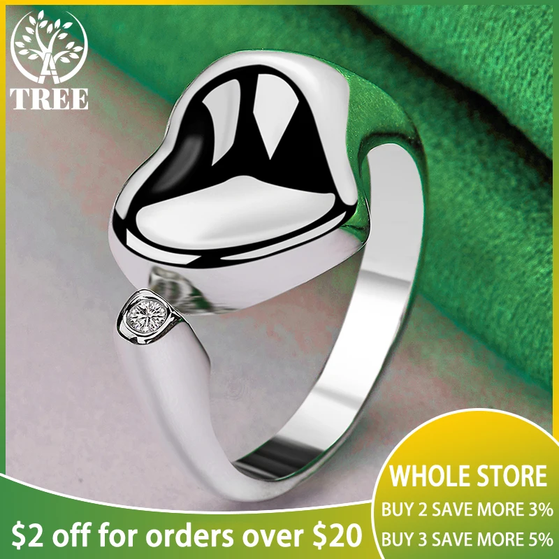 925 Sterling Silver Adjustable Smooth Zircon Heart Ring For Women Luxury Party Birthday Engagement Wedding Charm Jewelry Gift
925 Sterling Silver Adjustable Smooth Zircon Heart Ring For Women Luxury Party Birthday Engagement Wedding Charm Jewelry Gift