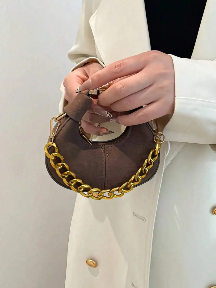 Coffee Brown Mini Saddle Bag With Chain Strap For Women
Coffee Brown Mini Saddle Bag With Chain Strap For Women
