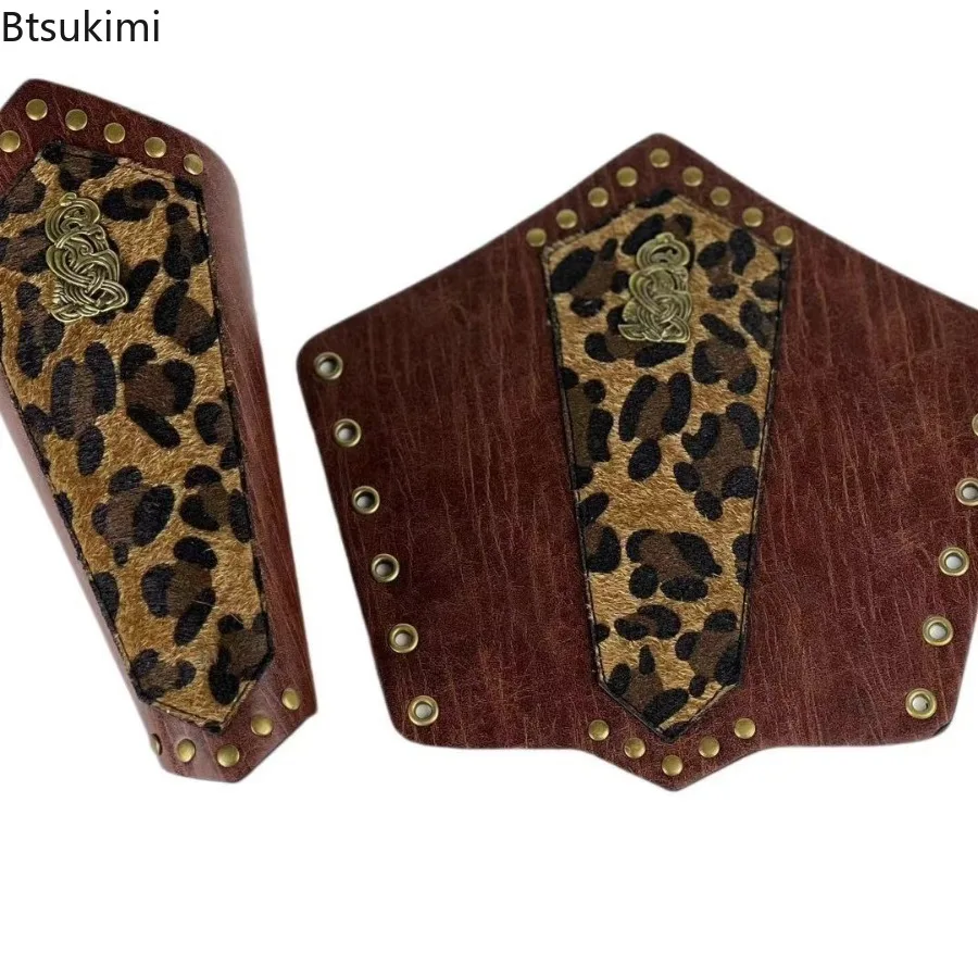 Medieval Men Viking Warrior Wristband PU Leather Knight Leopard Print Arm Guard Cosplay Knight Steampunk Halloween Accessorie
Medieval Men Viking Warrior Wristband PU Leather Knight Leopard Print Arm Guard Cosplay Knight Steampunk Halloween Accessorie
