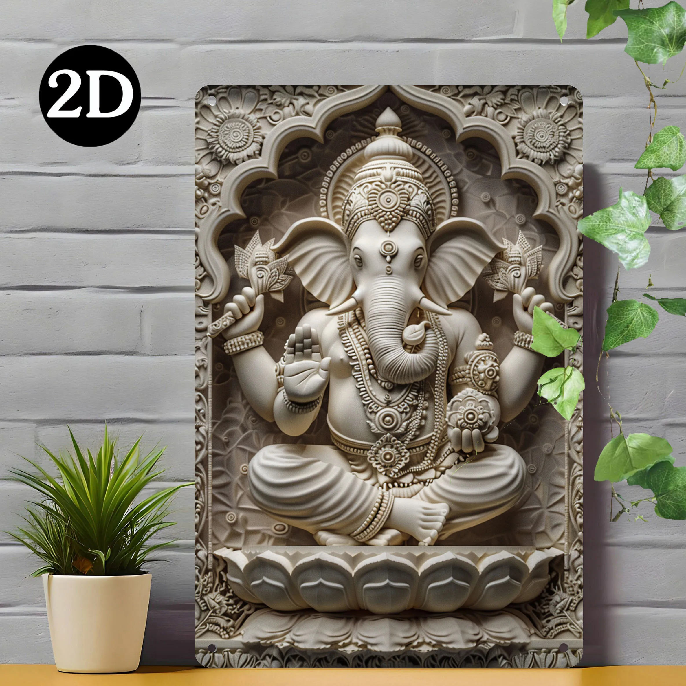 Vintage Ganesha Aluminum Metal Tin Sign - 2D Hindu Deity Themed Wall Art, Waterproof, Ideal for Kitchen, Living Room, Office
Vintage Ganesha Aluminum Metal Tin Sign - 2D Hindu Deity Themed Wall Art, Waterproof, Ideal for Kitchen, Living Room, Office