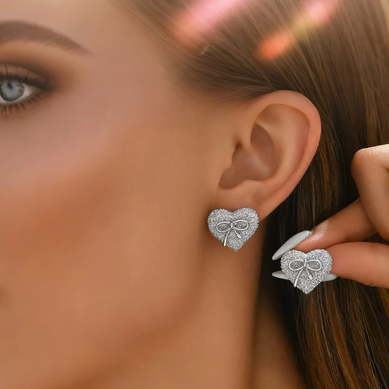 Gold&Silver Bow Earrings for Women Minimalist Heart Stud Earrings Fashion Cute Jewelry Piercing Ear Accessories Gift for Women
Gold&Silver Bow Earrings for Women Minimalist Heart Stud Earrings Fashion Cute Jewelry Piercing Ear Accessories Gift for Women