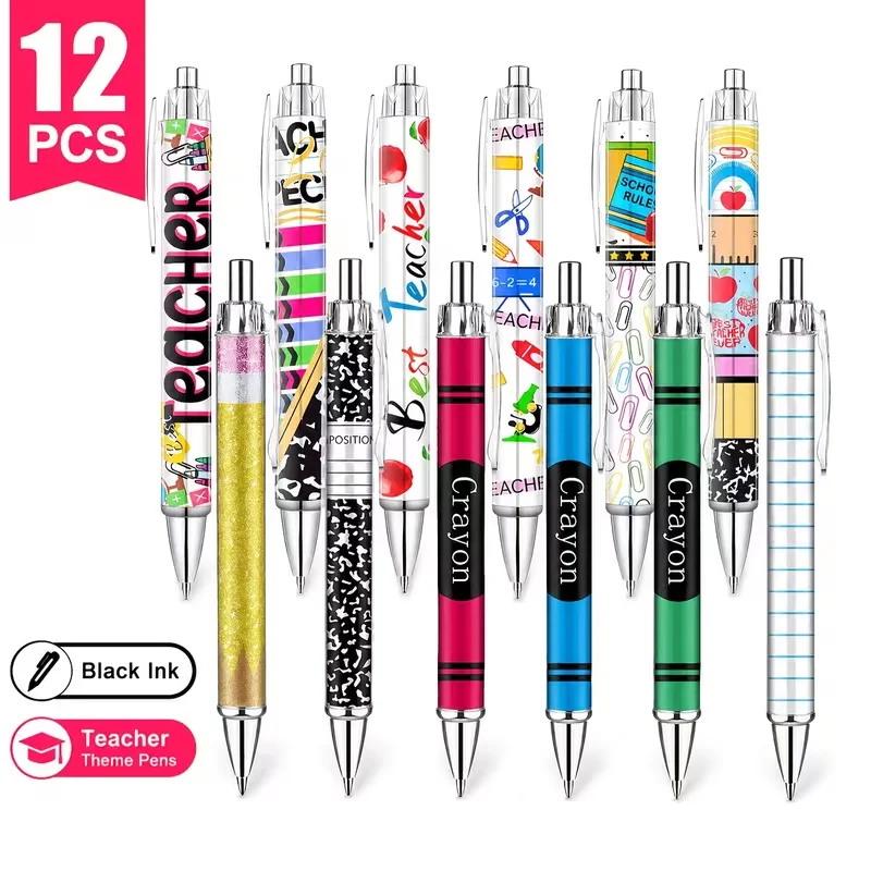 12 Packs Teacher-Themed Colored Ballpoint Pens Creative School-Themed Design Perfect For Teacher's Day Gifts Classroom/Office
12 Packs Teacher-Themed Colored Ballpoint Pens Creative School-Themed Design Perfect For Teacher's Day Gifts Classroom/Office
