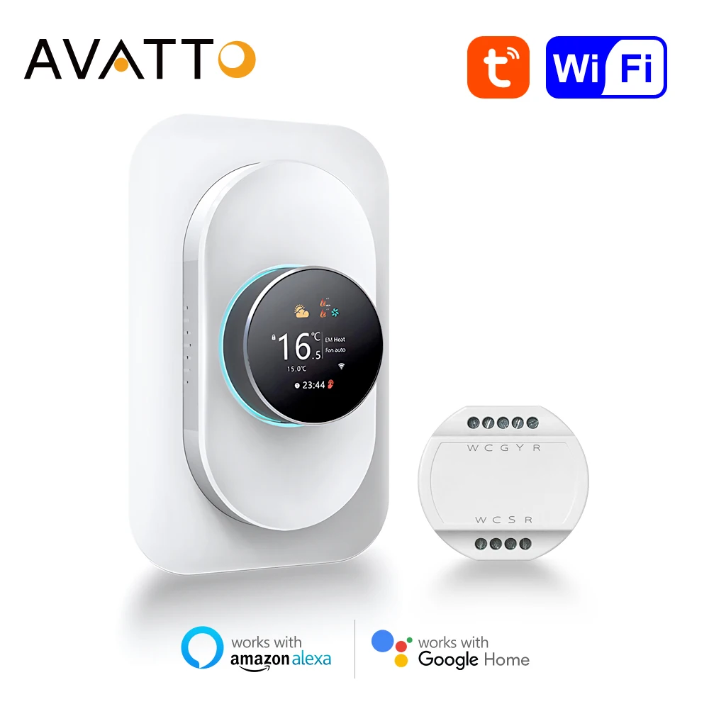 AVATTO WiFi Smart Thermostat Programmable Temperature Controller for Heat Pump Thermostat Voice Control for Alexa Google home
AVATTO WiFi Smart Thermostat Programmable Temperature Controller for Heat Pump Thermostat Voice Control for Alexa Google home