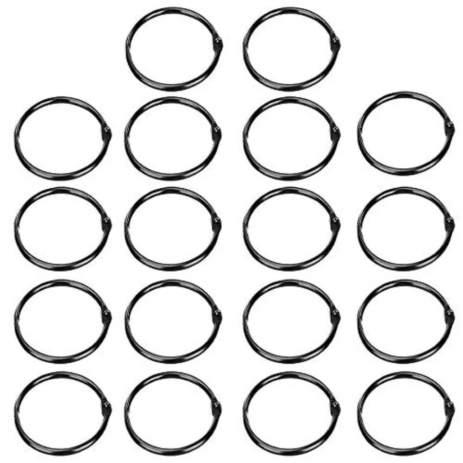 2 Inch Black Loose Leaf Binder Rings Nickel Plated Steel Metal Book Rings, for School, Home, Or Office 18 Pack
2 Inch Black Loose Leaf Binder Rings Nickel Plated Steel Metal Book Rings, for School, Home, Or Office 18 Pack