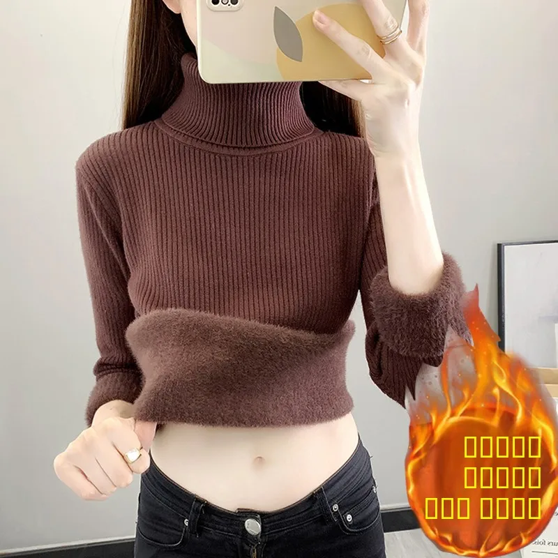 Thiened Fce Women's Knitted Sweater round Ne Base Layer Thermal Warm Top High Ne Long Sve Slim Fit Autumn Winter
Thiened Fce Women's Knitted Sweater round Ne Base Layer Thermal Warm Top High Ne Long Sve Slim Fit Autumn Winter