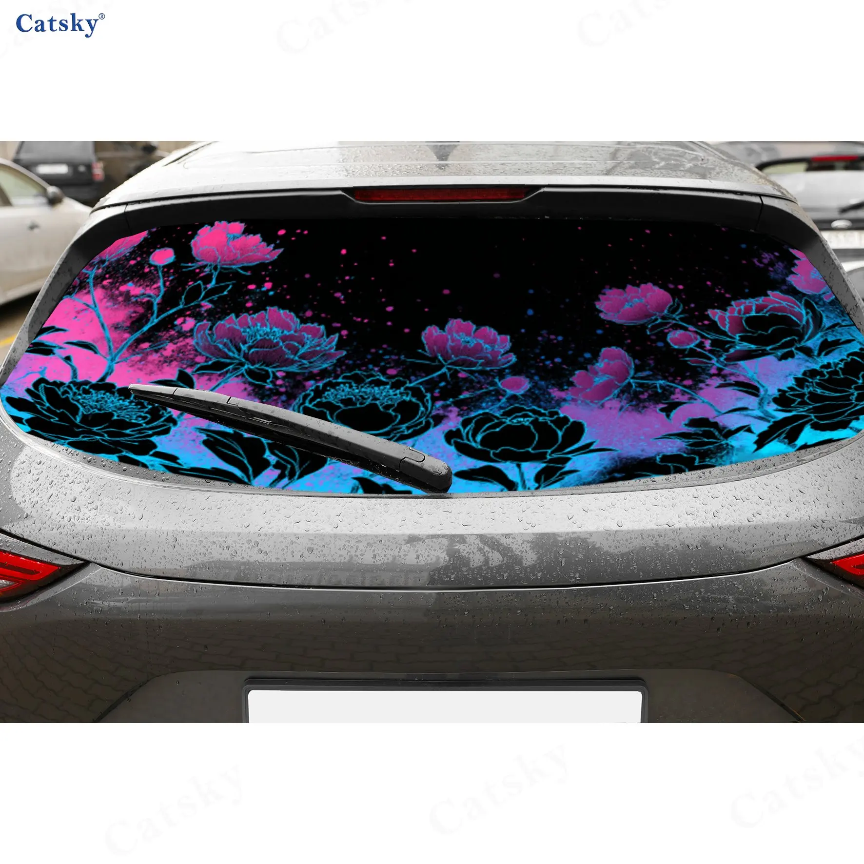 Nocturnal Neon Peony PVC Perforated Car Vinyl Wraps, Durable Car Rear Windshield Sticker, Waterproof Car Rear Window Decal
Nocturnal Neon Peony PVC Perforated Car Vinyl Wraps, Durable Car Rear Windshield Sticker, Waterproof Car Rear Window Decal