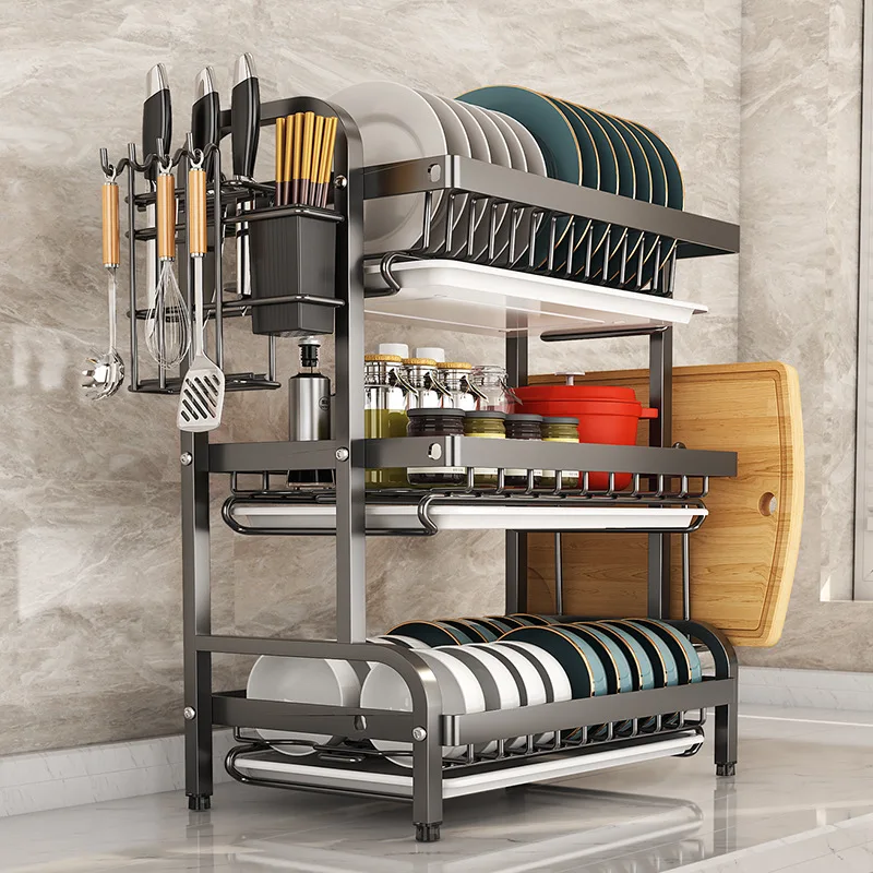2026 New 2-Tier Stainless Steel Kitchen Countertop Dish Drainer with Utensil Holder Compact Rustproof Storage Organizer
2026 New 2-Tier Stainless Steel Kitchen Countertop Dish Drainer with Utensil Holder Compact Rustproof Storage Organizer