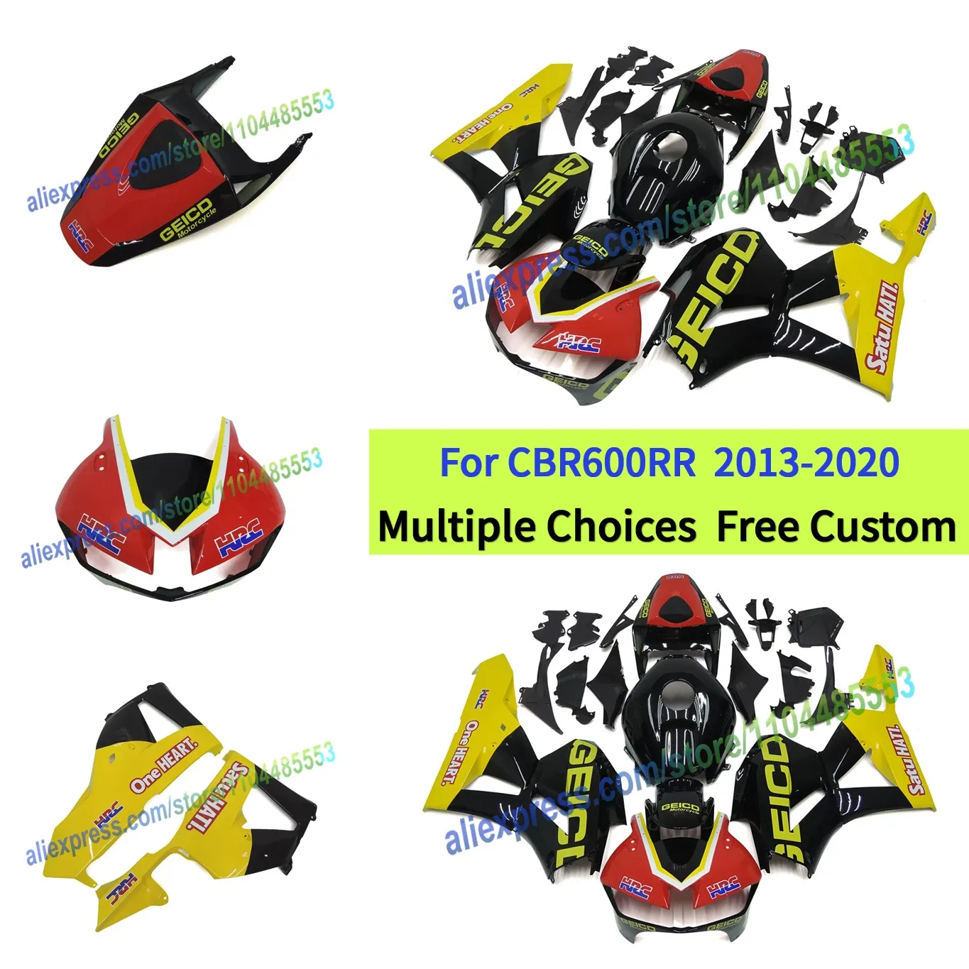 Best Replacement Panels Fairing kit CBR600RR 2013-2019 for Honda CBR 600RR 2018 CBR600RR 2020 | GEICO Sticker
Best Replacement Panels Fairing kit CBR600RR 2013-2019 for Honda CBR 600RR 2018 CBR600RR 2020 | GEICO Sticker