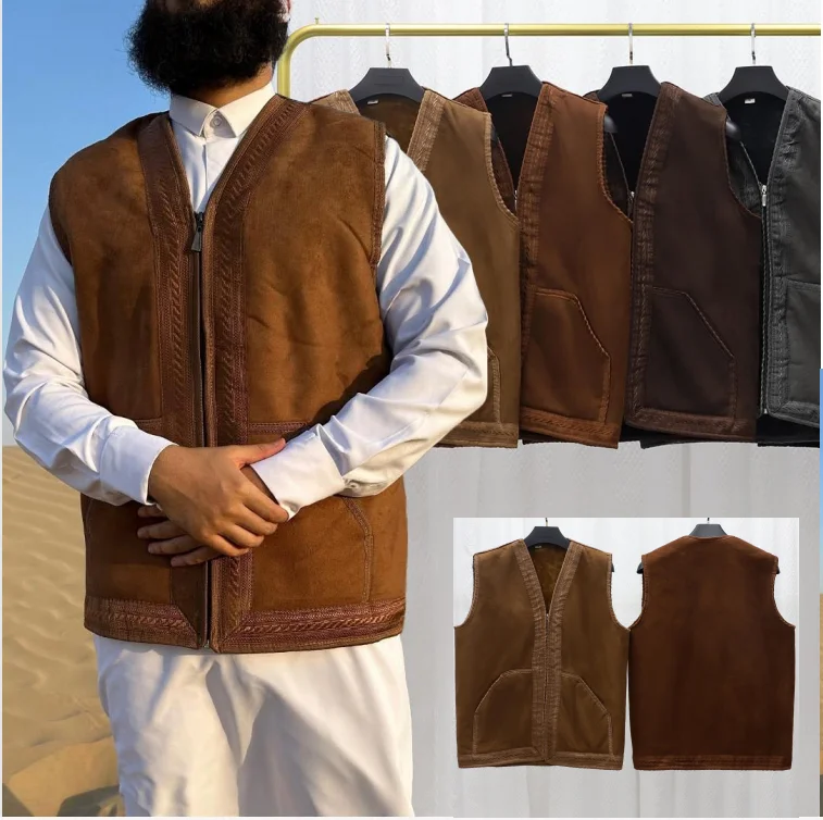 Vestes Pour Hommes Men Winter Quilted Lining Cargo Cropped Sleeveless Gilet Jacket Wear Work Islamic Clothing Thobe Men Muslim
Vestes Pour Hommes Men Winter Quilted Lining Cargo Cropped Sleeveless Gilet Jacket Wear Work Islamic Clothing Thobe Men Muslim