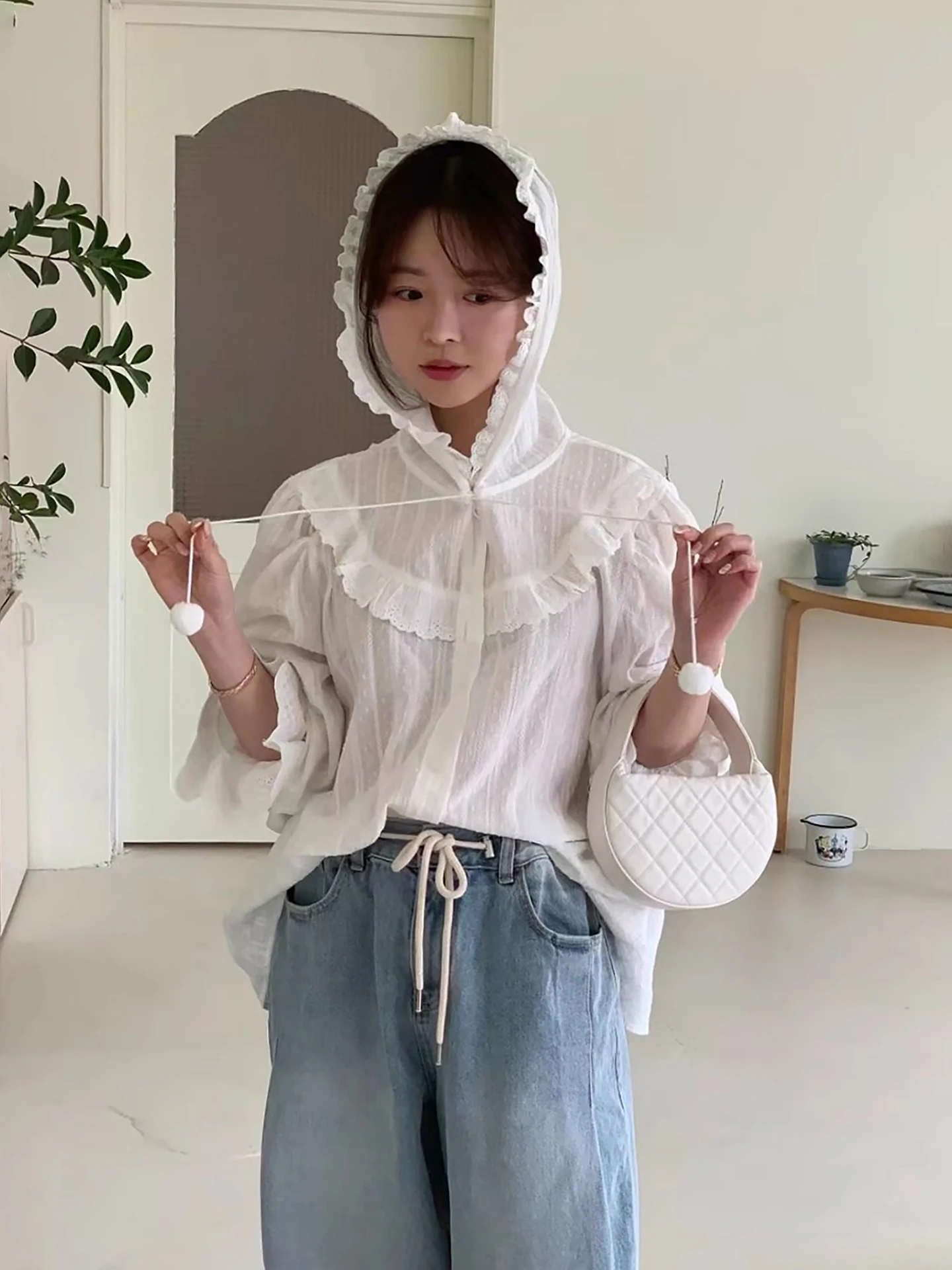Dongda Gate Early Spring Unique Design Hat Long Sve Women's irt Dstring Wood ain Soft Breathable Polyester
Dongda Gate Early Spring Unique Design Hat Long Sve Women's irt Dstring Wood ain Soft Breathable Polyester