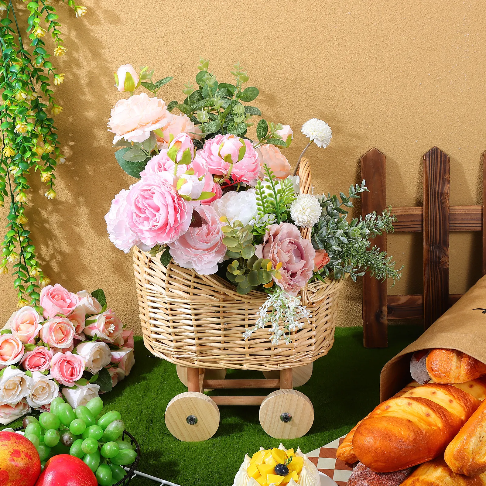 Willow Cradle Baby Shower Girl Basket Mini Decorative Stroller Carriage Doll Stroller Woven Flower Basket For Baby Shower Party
Willow Cradle Baby Shower Girl Basket Mini Decorative Stroller Carriage Doll Stroller Woven Flower Basket For Baby Shower Party