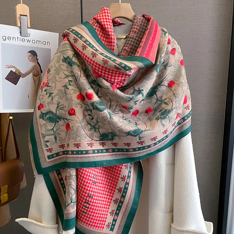 New Woman Fashion Retro Stripe Painting Imitation Cashmere thickening Shawl Multifunction Decorate Outdoor Winter Warm Scarf
New Woman Fashion Retro Stripe Painting Imitation Cashmere thickening Shawl Multifunction Decorate Outdoor Winter Warm Scarf
