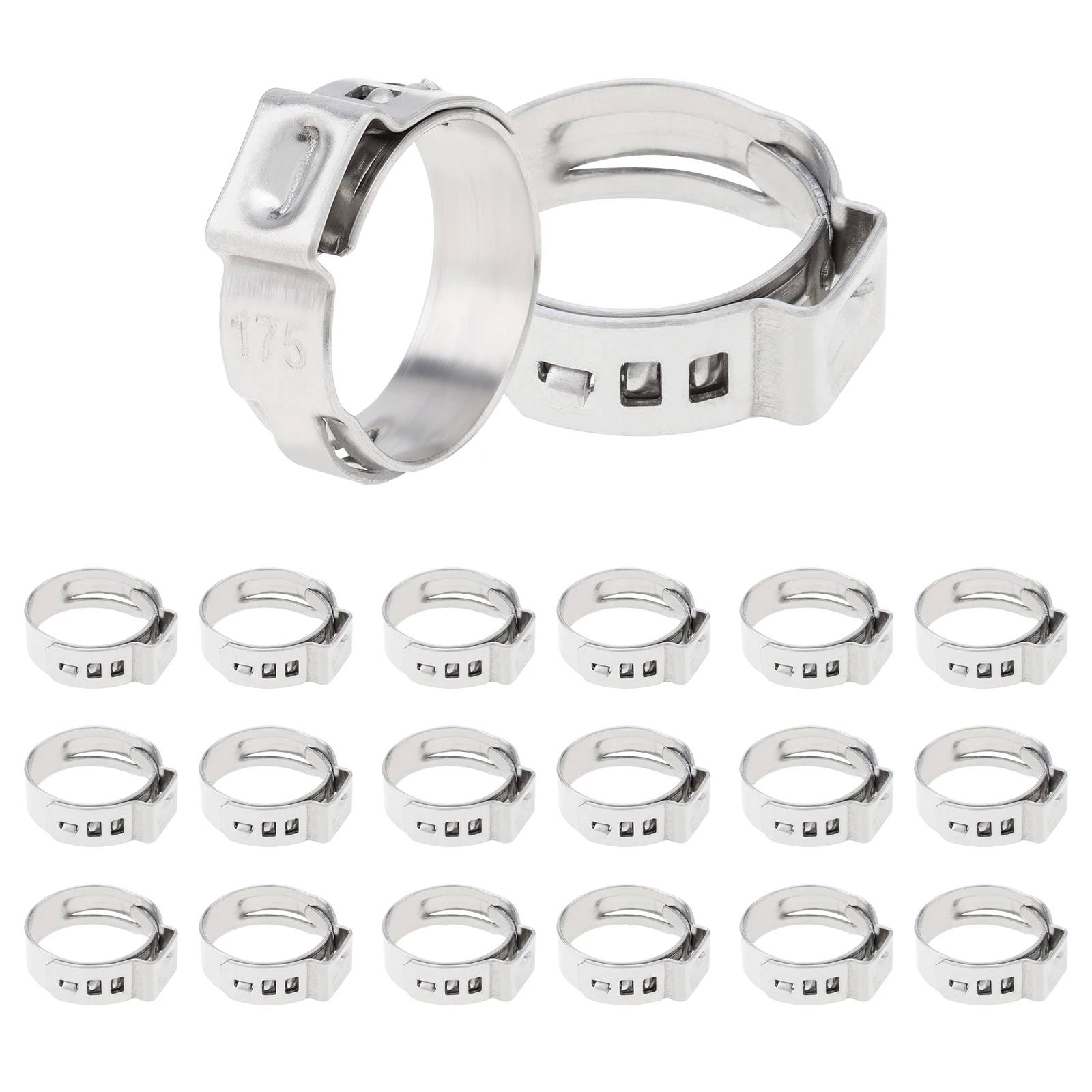 20pcs Stainless Steel Single Ear Hose Clamps for Secure Hoses Pipe Pex Plumbing Cinch Clamps Fastener Clips For Tube
20pcs Stainless Steel Single Ear Hose Clamps for Secure Hoses Pipe Pex Plumbing Cinch Clamps Fastener Clips For Tube