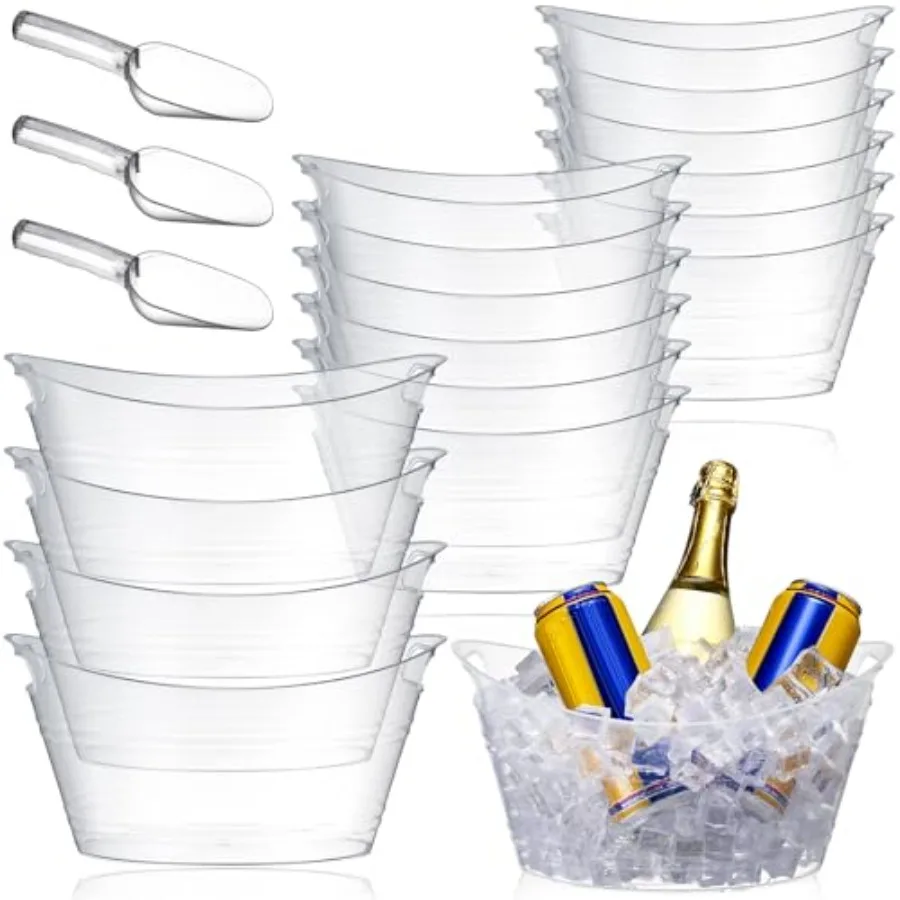 Geelin 12 Pcs Plastic Ice Bucket Ice Tub Clear Wine Champagne Wine Bucket Beer Drink Cooler Chiller Bin Parties Oval Storage Tu
Geelin 12 Pcs Plastic Ice Bucket Ice Tub Clear Wine Champagne Wine Bucket Beer Drink Cooler Chiller Bin Parties Oval Storage Tu