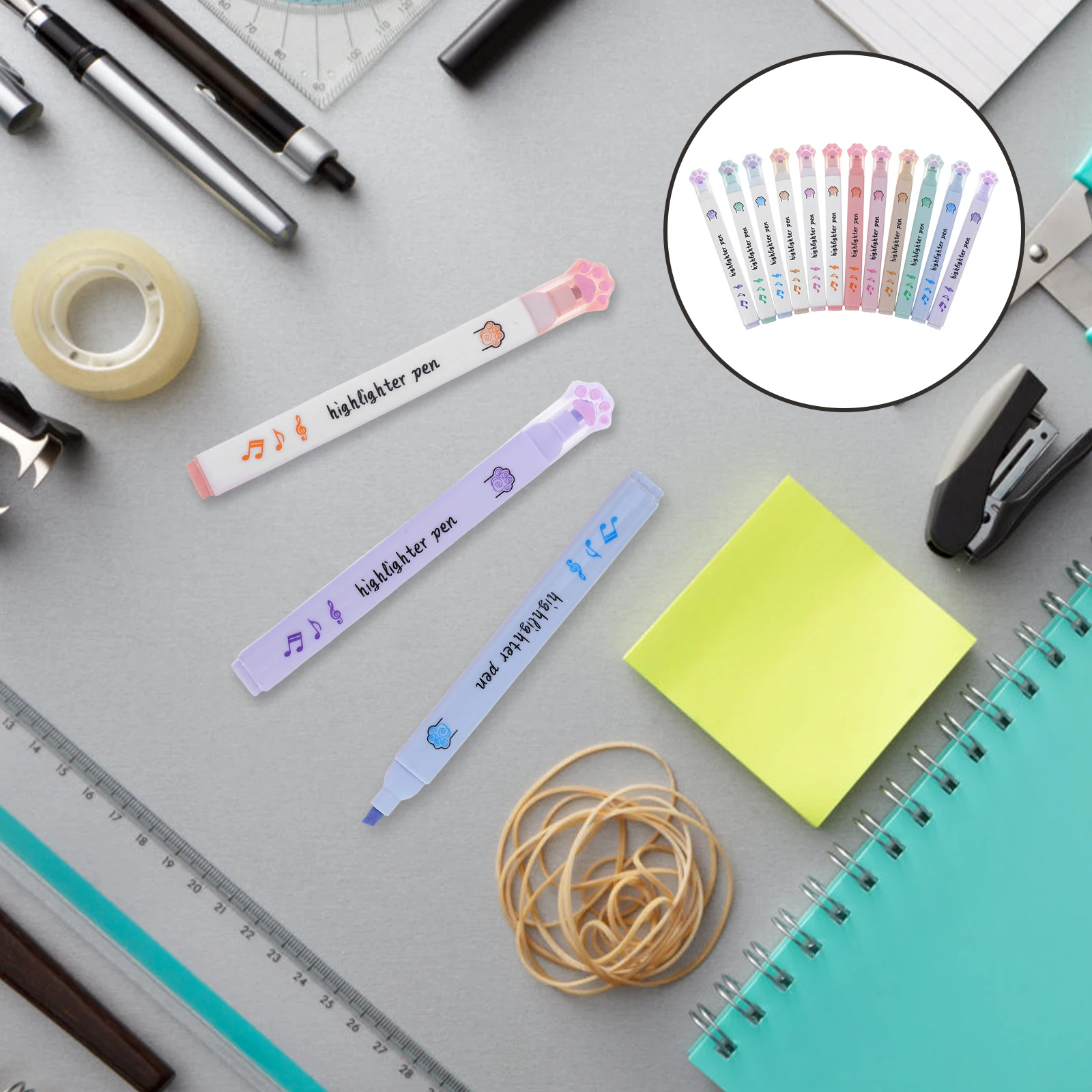 12 Pcs Cat's Paw Highlighter Student Stationery Note Taking Highlighters Markers Paint Pens Writing Plastic Journaling Child
12 Pcs Cat's Paw Highlighter Student Stationery Note Taking Highlighters Markers Paint Pens Writing Plastic Journaling Child