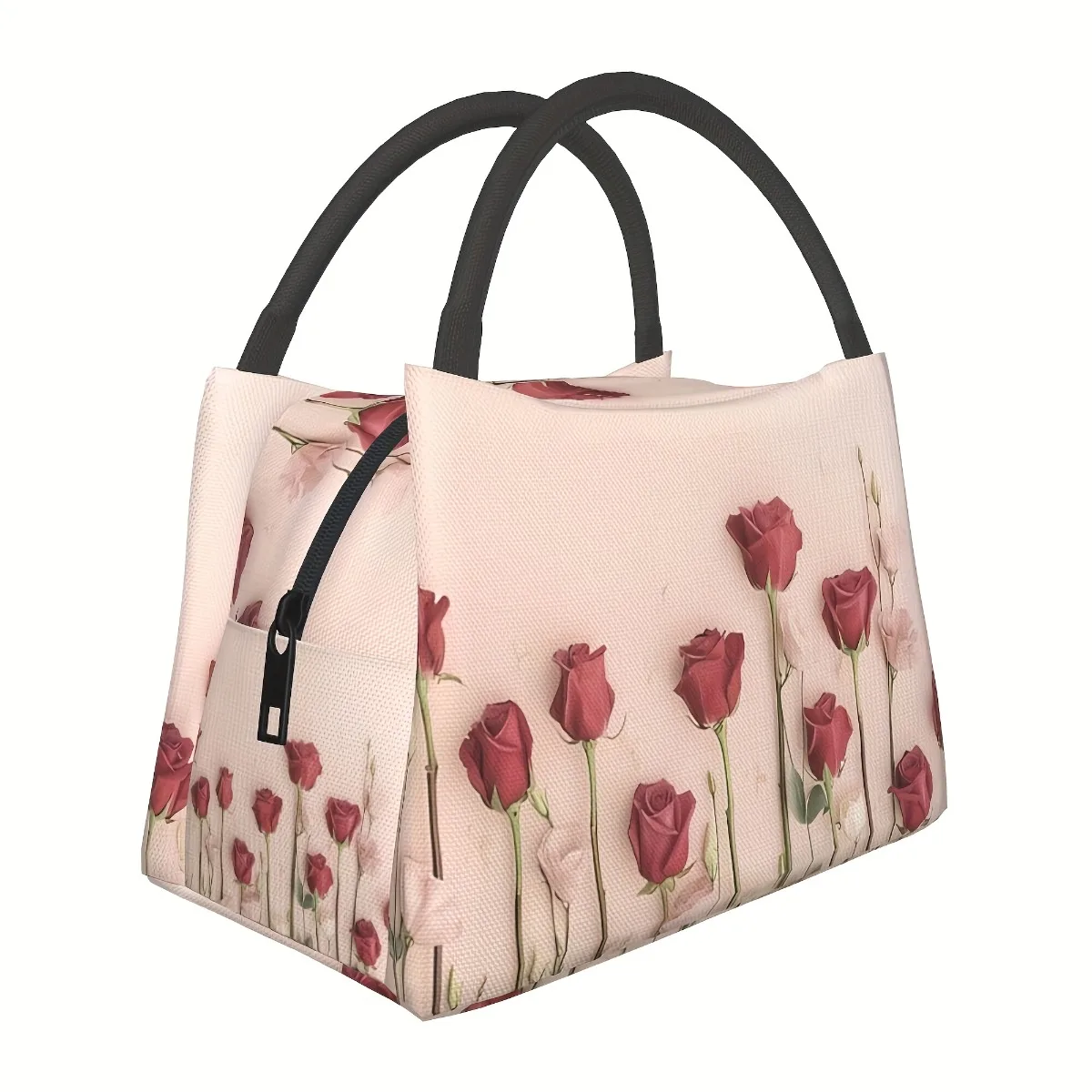 Floral Insulated Lunch Bag - Reusable, Leak-Proof Cooler Tote With Pink Roses & Green Foliage Design For Work, Picnic, Beach
Floral Insulated Lunch Bag - Reusable, Leak-Proof Cooler Tote With Pink Roses & Green Foliage Design For Work, Picnic, Beach