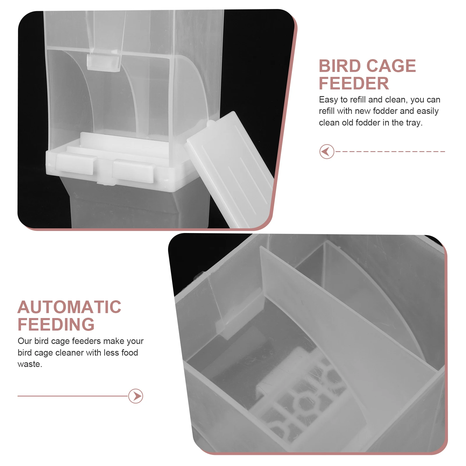 Arc Automatic Sliding Bird Feeder Anti-Spill Detachable Tray Easy Clean Durable Sturdy Material Refillable Pet Parrot for Cage
Arc Automatic Sliding Bird Feeder Anti-Spill Detachable Tray Easy Clean Durable Sturdy Material Refillable Pet Parrot for Cage