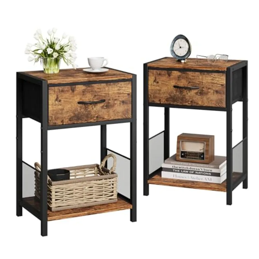 Nightstand Set of 2End Table with Fabric Drawer Side Table Set of 2 Storage Shelf Bedside Table with Open Shelf Sofa Table for
Nightstand Set of 2End Table with Fabric Drawer Side Table Set of 2 Storage Shelf Bedside Table with Open Shelf Sofa Table for