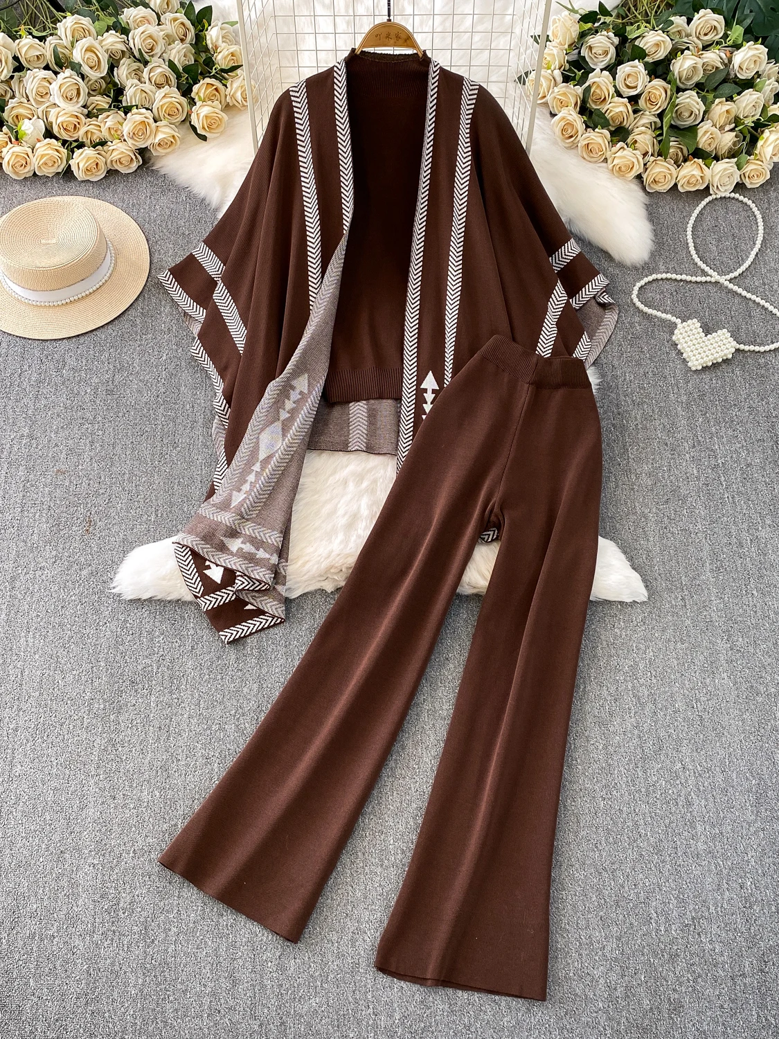 Loose Sle Embroidered Open Cardigan awl Autumn Winter Warm High Waist Slim Fit Long Pants Tee Piece Set Women's Faion
Loose Sle Embroidered Open Cardigan awl Autumn Winter Warm High Waist Slim Fit Long Pants Tee Piece Set Women's Faion