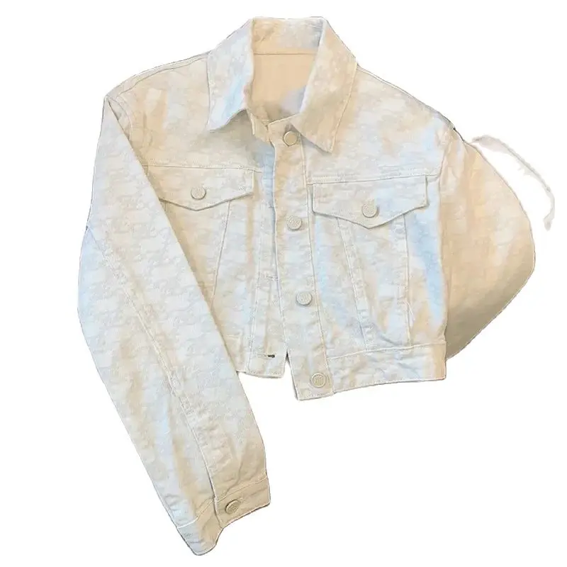 Spring Autumn Short Denim Jacket Women2024 New Fashion Loose Casual Tops Coat Button Pure Colour Printing White Outerwear Female
Spring Autumn Short Denim Jacket Women2024 New Fashion Loose Casual Tops Coat Button Pure Colour Printing White Outerwear Female