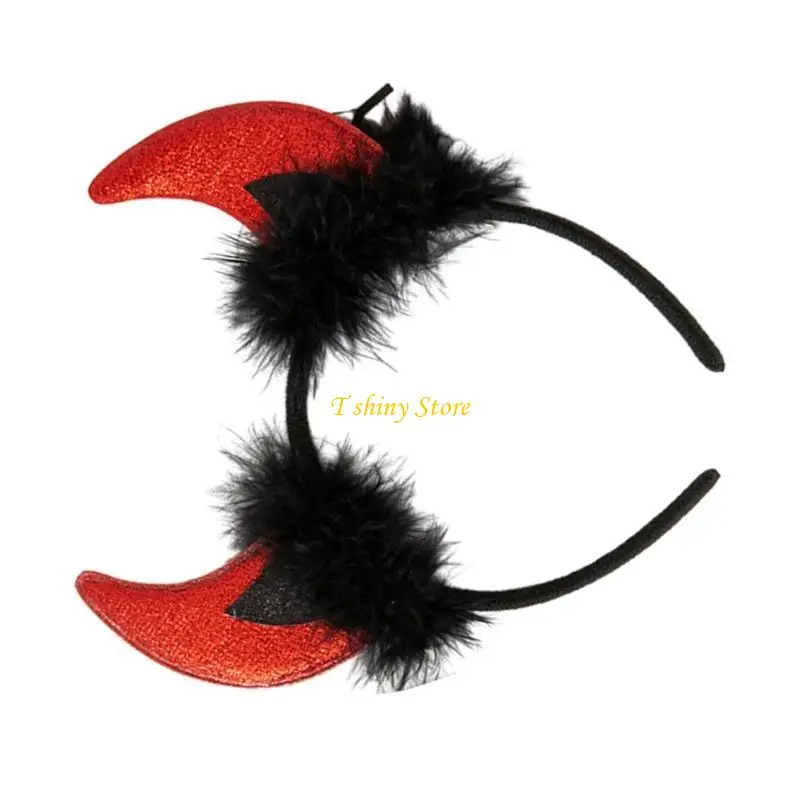 N58F Ox Horn Headbands Hairband Hair Hoop for Women Girls Halloween Hair Accessories
N58F Ox Horn Headbands Hairband Hair Hoop for Women Girls Halloween Hair Accessories
