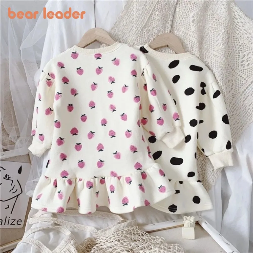 Bear Leader Autumn Winter Velvet Long Sleeved Girls' Dresses Strawberry Black Dot Printed Kids Dress Children's Casual Wear
Bear Leader Autumn Winter Velvet Long Sleeved Girls' Dresses Strawberry Black Dot Printed Kids Dress Children's Casual Wear