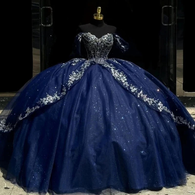 NAQ20 Customized Navy Blue Women Prom Occasion Dresses14 16 Off Shoulder Lace Applique Ball Gown Vestido De xv Quinceanera 2025
NAQ20 Customized Navy Blue Women Prom Occasion Dresses14 16 Off Shoulder Lace Applique Ball Gown Vestido De xv Quinceanera 2025