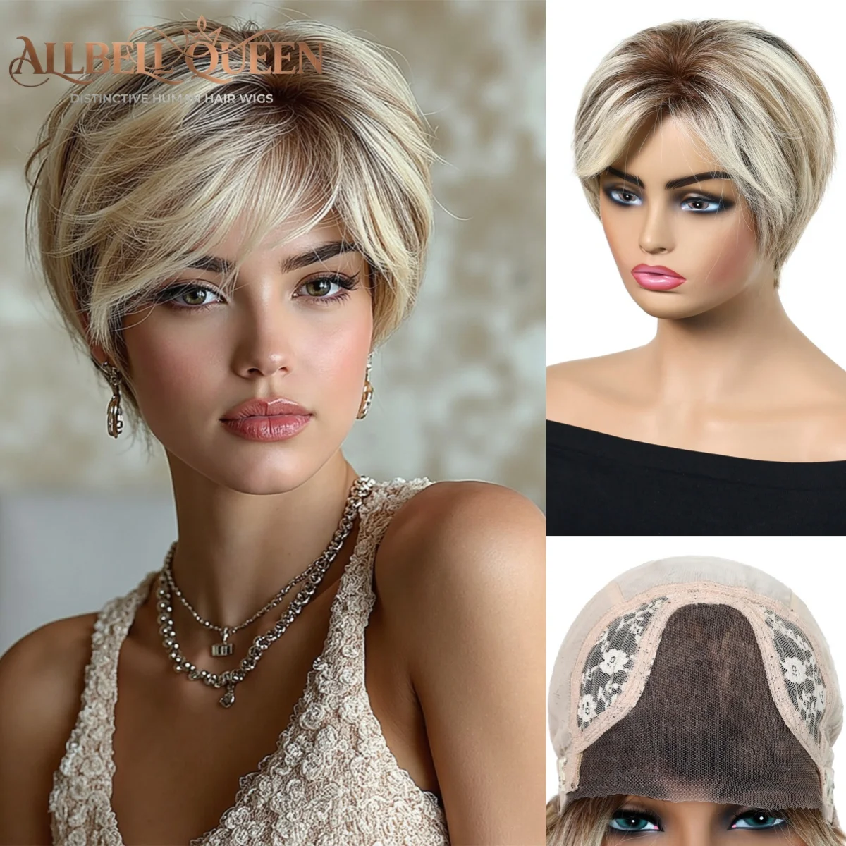 100% Remy Human Hair Pixie Cut Short Wig with Bangs Natural Blonde Highlights T-Part Lace Frontal 10 Inches Wigs for Women Daily
100% Remy Human Hair Pixie Cut Short Wig with Bangs Natural Blonde Highlights T-Part Lace Frontal 10 Inches Wigs for Women Daily