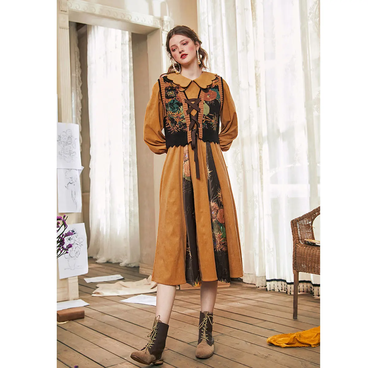2026 Premium Heavy Industry Dress | Subtle Retro Corduroy Print
2026 Premium Heavy Industry Dress | Subtle Retro Corduroy Print