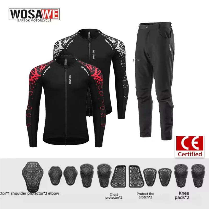 WOSAWE Spring/Summer Men's Motorcycle Jacket, Biker Style Casual Daily Riding Outfit Set with CE Protective Gear
WOSAWE Spring/Summer Men's Motorcycle Jacket, Biker Style Casual Daily Riding Outfit Set with CE Protective Gear