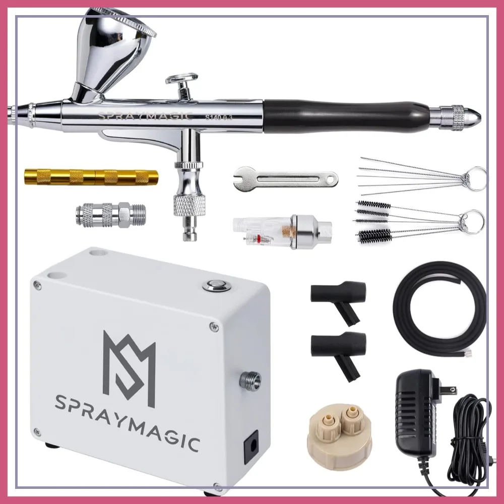 Airbrush Kit with Compressor, Dual-Action Gravity Feed Spray Gun for Nails, Model, Tattoo, Art
Airbrush Kit with Compressor, Dual-Action Gravity Feed Spray Gun for Nails, Model, Tattoo, Art