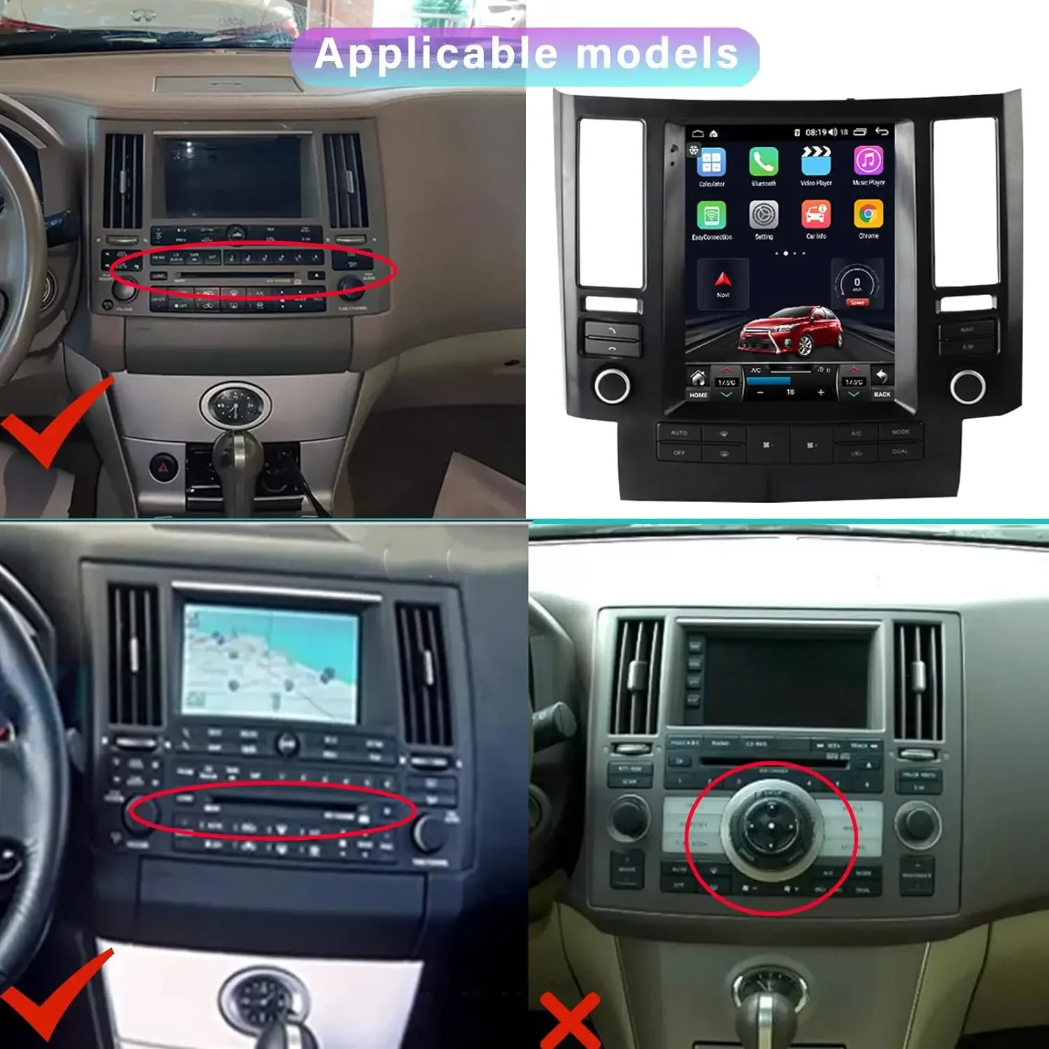 Android 14 Car Radio For Infiniti FX35 FX45 2003 2004 2005 2006 -2008 Touch Screen Multimedia DVD Player Carplay GPS Navigation
Android 14 Car Radio For Infiniti FX35 FX45 2003 2004 2005 2006 -2008 Touch Screen Multimedia DVD Player Carplay GPS Navigation