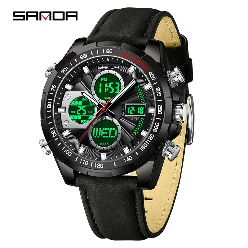 SANDA SD5105 Luxury Sports Electronic Watch For Men Quartz Steel Waterproof Chronograph Dual Display Military LED Digital Mens
SANDA SD5105 Luxury Sports Electronic Watch For Men Quartz Steel Waterproof Chronograph Dual Display Military LED Digital Mens