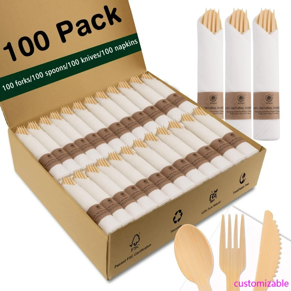 Eco-Friendly Bamboo Cutlery Set: 100 Biodegradable Utensils with Forks, Knives, Spoons, and Napkins
Eco-Friendly Bamboo Cutlery Set: 100 Biodegradable Utensils with Forks, Knives, Spoons, and Napkins