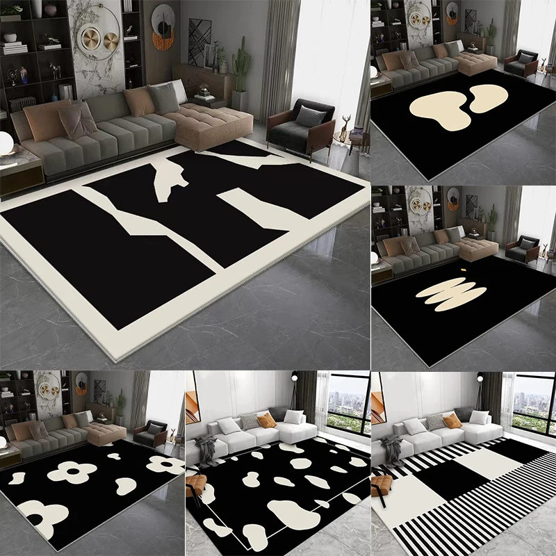 Minimalist Black and White Geometric Pattern Area Rug Modern Abstract Design Floor Mat for Living Room Bedroom Home Decor
Minimalist Black and White Geometric Pattern Area Rug Modern Abstract Design Floor Mat for Living Room Bedroom Home Decor