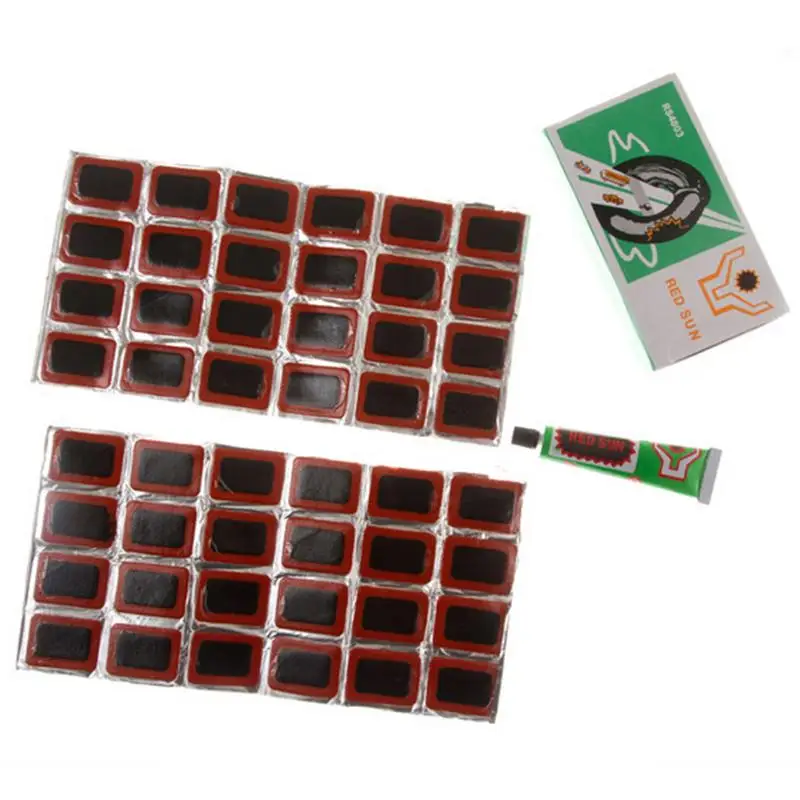 48 Pcs/24pcs1 Glue Bicycle Bike Tire Tyre Rubber Patch Piece With Glue Cycling Puncture Motorcycle Car Tires Repair Tools
48 Pcs/24pcs1 Glue Bicycle Bike Tire Tyre Rubber Patch Piece With Glue Cycling Puncture Motorcycle Car Tires Repair Tools