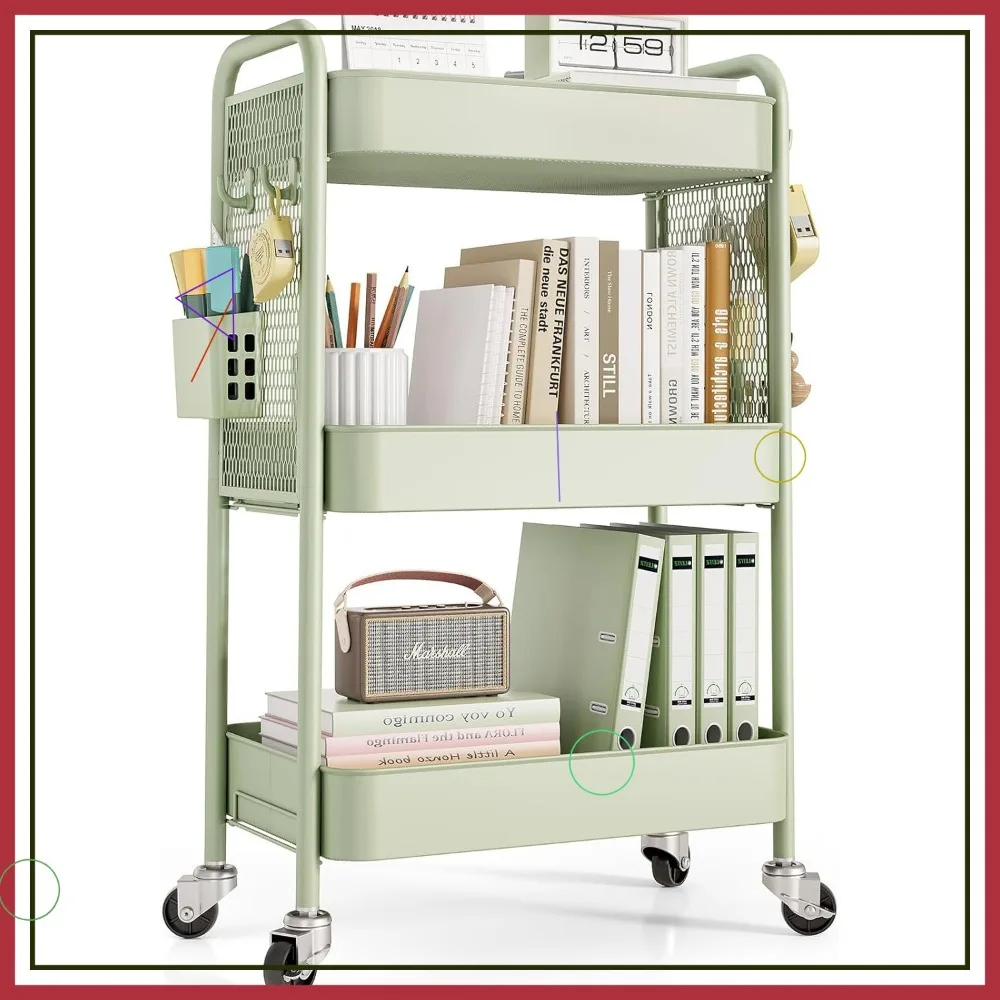 3-х уровневая тележка на колесиках, крючками и ящиками для хранения в ванной, кухне, офисе
3-х уровневая тележка на колесиках, крючками и ящиками для хранения в ванной, кухне, офисе