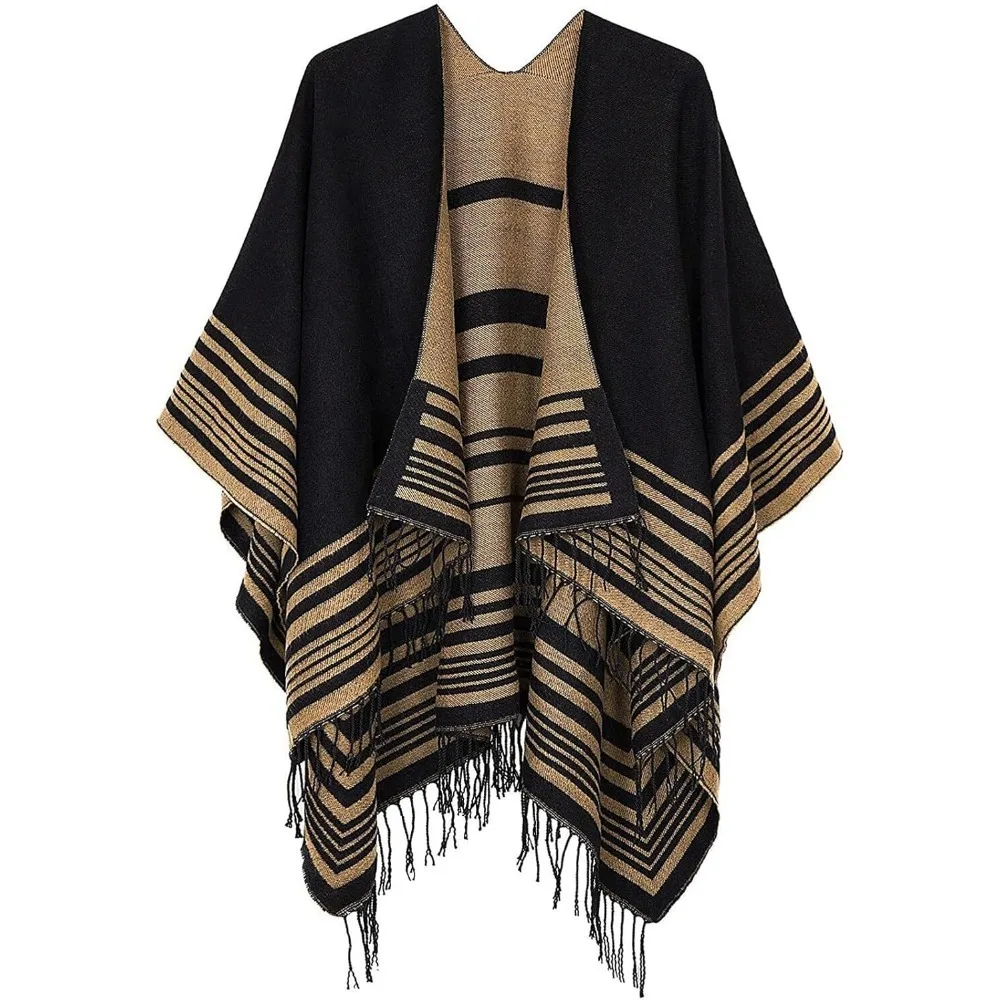 Women's shawl, front open cape, oversized sweater, autumn and winter casual open cape
Women's shawl, front open cape, oversized sweater, autumn and winter casual open cape