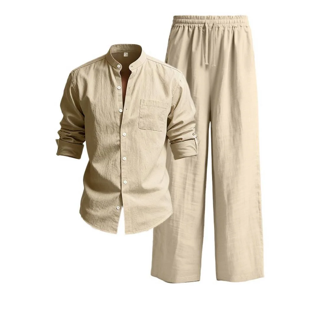 Mens Breathable Linen Casual Two Piece Outfits 2026 Fashion Comfortable Daily Lounge Long Sleeve Shirts and Straight Pants Set
Mens Breathable Linen Casual Two Piece Outfits 2026 Fashion Comfortable Daily Lounge Long Sleeve Shirts and Straight Pants Set