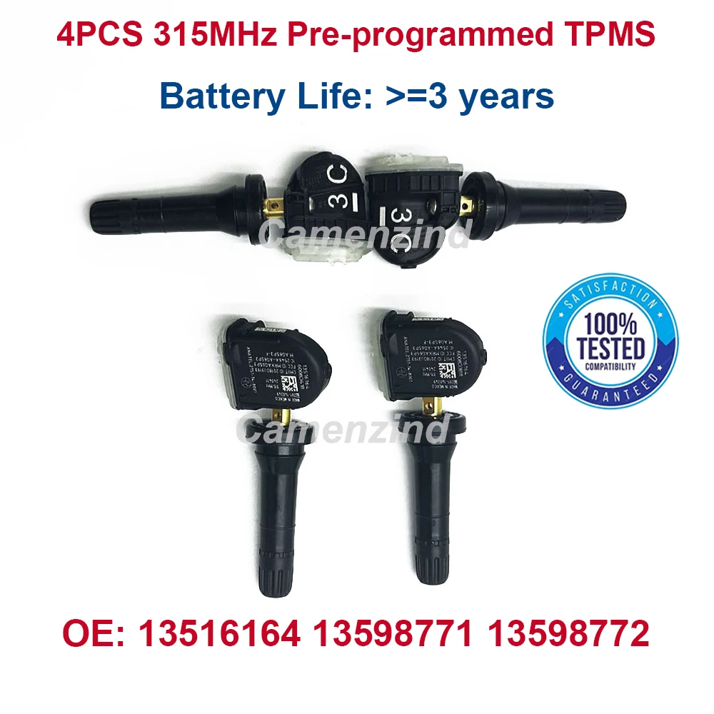 4PCS 13516164 13598772 13598771 FOR 2018 2019 2020 2021 2022 2023 CHEVROLET Buick CADILLAC 315MHz TIRE PRESSURE SENSOR TPMS
4PCS 13516164 13598772 13598771 FOR 2018 2019 2020 2021 2022 2023 CHEVROLET Buick CADILLAC 315MHz TIRE PRESSURE SENSOR TPMS