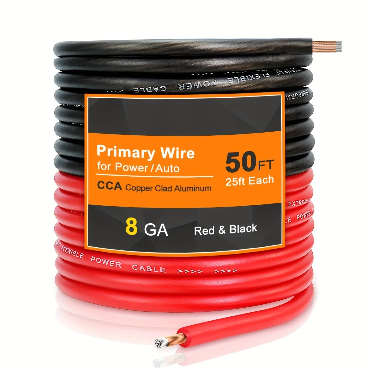 8 Gauge Wire 50ft CCA Wire, (25ft Black+25ft Red) Automotive Wire Car Audio Battery Cable, Power/Ground Wire, Marine, Welding Cable, Electrical Wire Audio Wiring For Speaker Amp car accessories
8 Gauge Wire 50ft CCA Wire, (25ft Black+25ft Red) Automotive Wire Car Audio Battery Cable, Power/Ground Wire, Marine, Welding Cable, Electrical Wire Audio Wiring For Speaker Amp car accessories