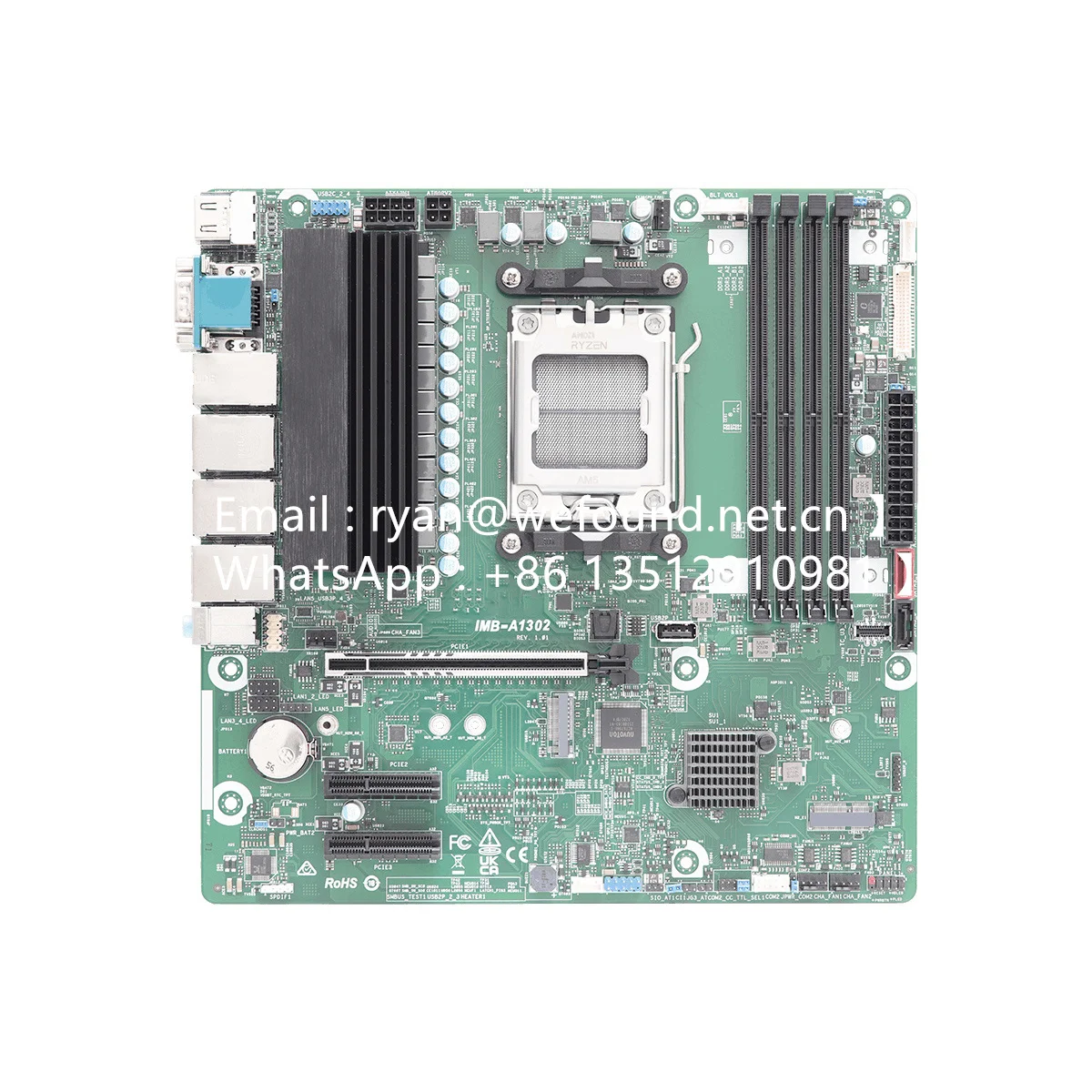 IMB-A1302 Micro-ATX EPYC4005/4004 Ryzen 9000/8000/7000 Series B650 Chipset , PCIE-2.5GPoE-4P PCIE-USB3.2G2-4P
IMB-A1302 Micro-ATX EPYC4005/4004 Ryzen 9000/8000/7000 Series B650 Chipset , PCIE-2.5GPoE-4P PCIE-USB3.2G2-4P