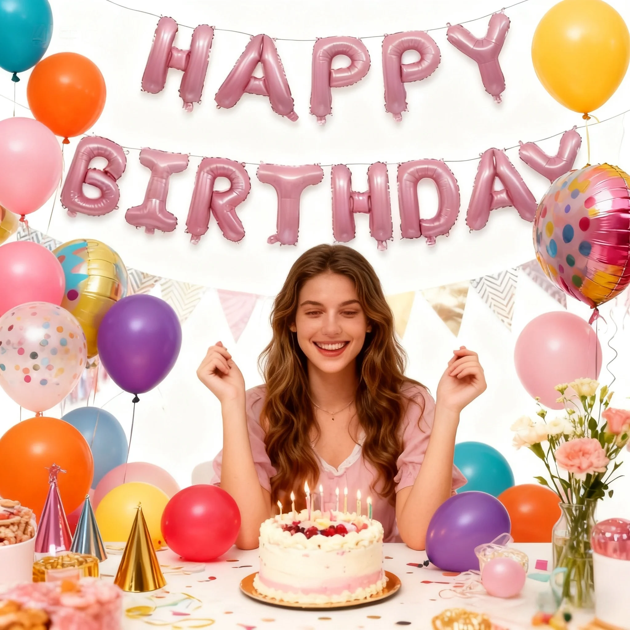 Pink Happy Birthday Balloons Banner 16 Inch Mylar Foil Letters Balloon for Birthday Anniversary Party Baby Shower Decor Supplies
Pink Happy Birthday Balloons Banner 16 Inch Mylar Foil Letters Balloon for Birthday Anniversary Party Baby Shower Decor Supplies