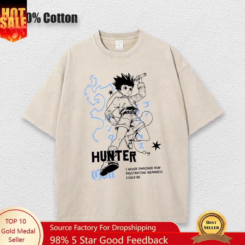 Punk Anime Hunter x Hunter Washed T-shirts Mens Cotton Clothing Graphic Manga Harajuku Tees Unisex Summer Top Male Streetwear
Punk Anime Hunter x Hunter Washed T-shirts Mens Cotton Clothing Graphic Manga Harajuku Tees Unisex Summer Top Male Streetwear