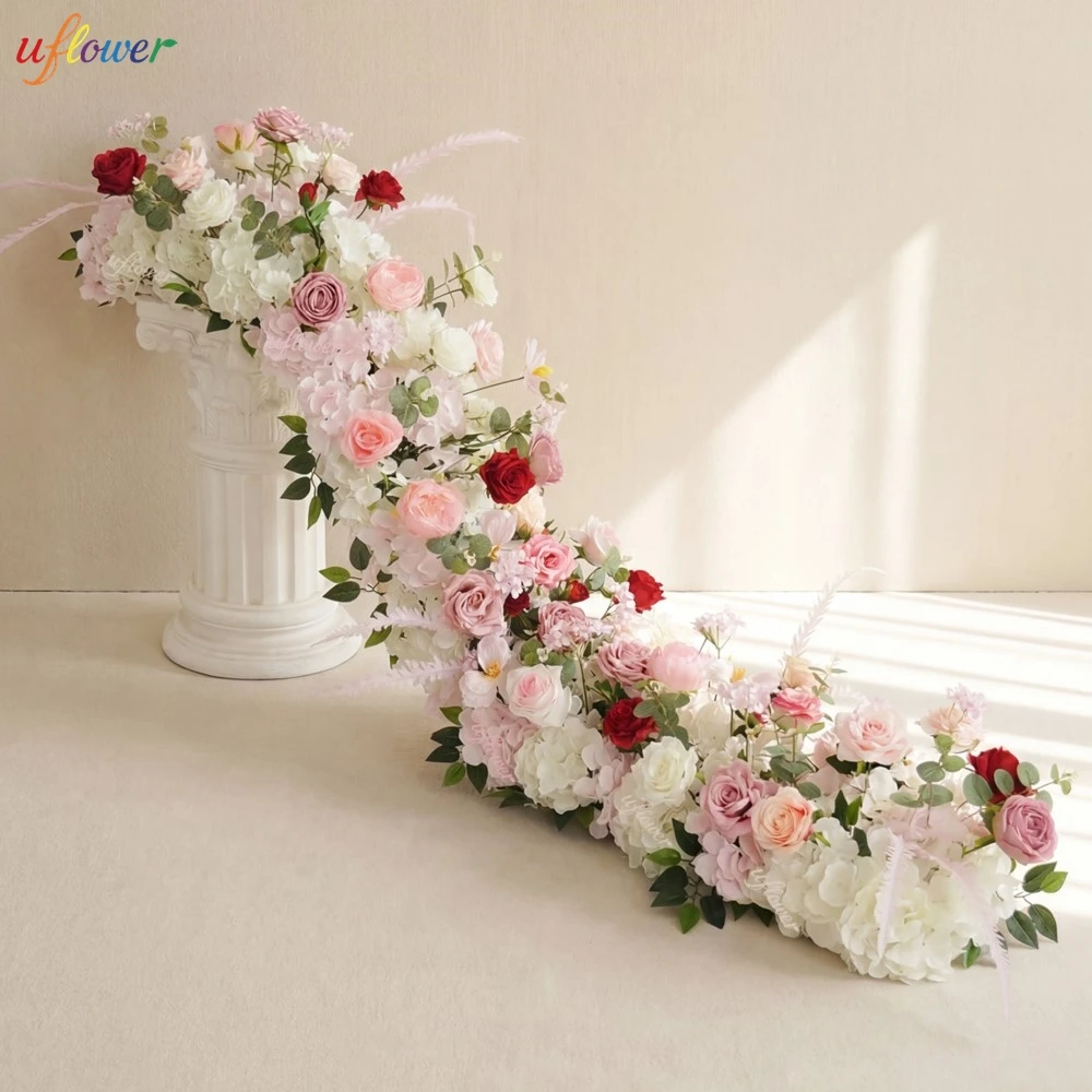 Uflower Pink White Rose Artificial Flower Row for Wedding Arch Decor Silk Hydrangea Runner Flower for Party Backdrop Decorations
Uflower Pink White Rose Artificial Flower Row for Wedding Arch Decor Silk Hydrangea Runner Flower for Party Backdrop Decorations