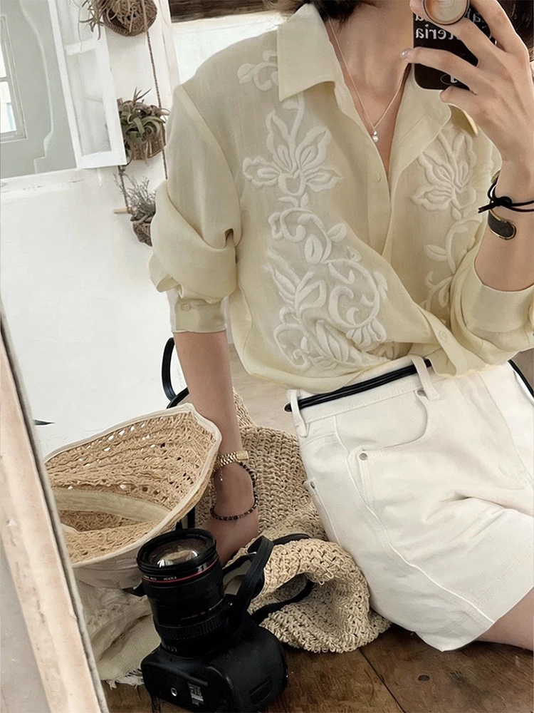 Рубашка Heidd ранней весны 2026 года, желтовато-зеленая, с вышитым воротником, длинным рукавом, свободного кроя, в повседневном стиле, из дышащей смесовой ткани с полиэстером
Рубашка Heidd ранней весны 2026 года, желтовато-зеленая, с вышитым воротником, длинным рукавом, свободного кроя, в повседневном стиле, из дышащей смесовой ткани с полиэстером