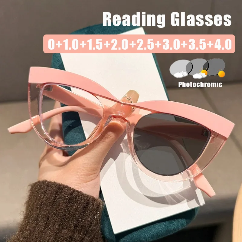 2025 New Photochromic Presbyopia Glasses Colour Block Cat's Eye Personalised Large Frame Anti-blue Light Reading Glasses
2025 New Photochromic Presbyopia Glasses Colour Block Cat's Eye Personalised Large Frame Anti-blue Light Reading Glasses