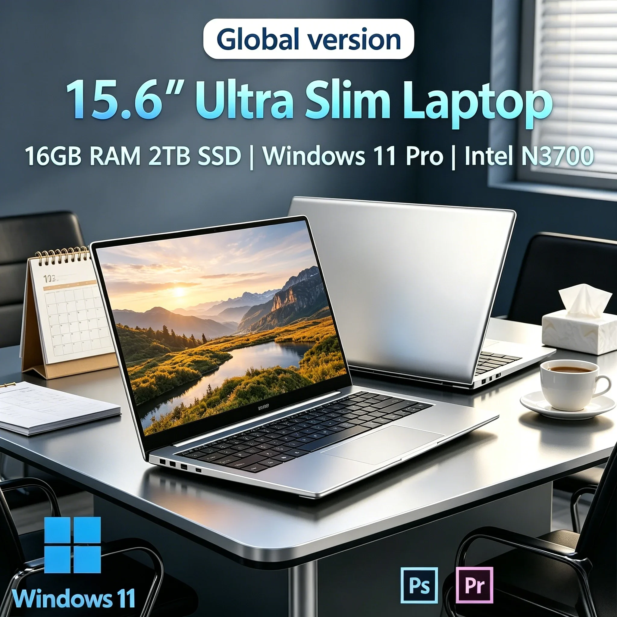 15.6" Ultra Slim Laptop IntelN3700 16GB RAM 2TB SSD 1920*1080 FHD Display Windows11 Pro Portable Office Study Gaming Notebook PC
15.6" Ultra Slim Laptop IntelN3700 16GB RAM 2TB SSD 1920*1080 FHD Display Windows11 Pro Portable Office Study Gaming Notebook PC